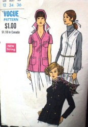 7606 VOG 68 3 JACKETS BUTTONS/SLVS OR NOT PATTERN 8, 10,12
